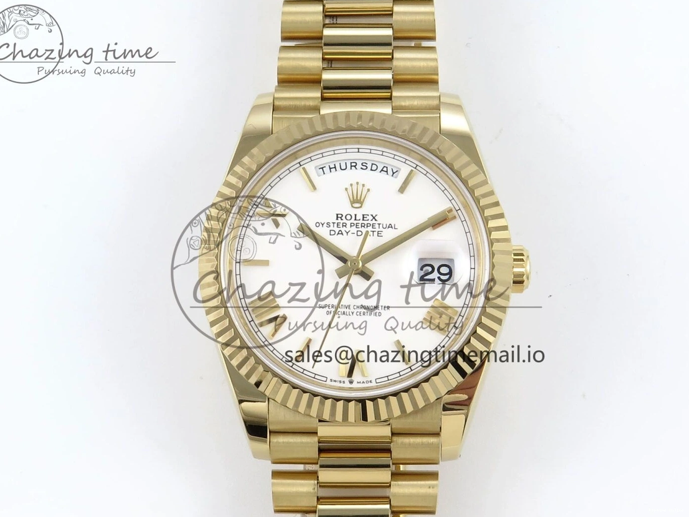 1223 WaterResistant Day Date 40 YG 228238 Noob 1:1 Best Edition White Roman Dial on President Bracelet A2836 (Gain Weight) 795
